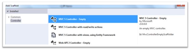 MVC 5 Controller - Empty